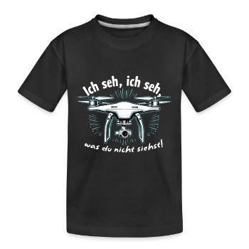 Ich Seh, Ich Seh - Drohnen - Kinder Premium Bio T-Shirt - Schwarz - Vorne