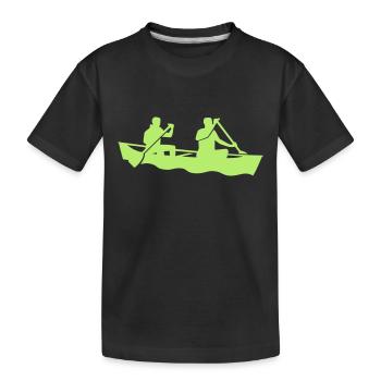 Canoe - Kids' Premium Organic T-Shirt - black - Front