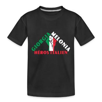 Georgia Meloni Italienische Heldin - Kinder Premium Bio T-Shirt - Schwarz - Vorne