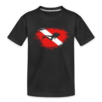 Scuba Diving Diver Down Flag - T-shirt bio Premium Enfant - noir - Devant