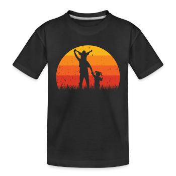 Père et fille - père et fils, papa fils et fille - T-shirt bio Premium Enfant - noir - Devant