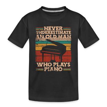 Piano Klavier Pianist Instrument - Kids' Premium Organic T-Shirt - black - Front