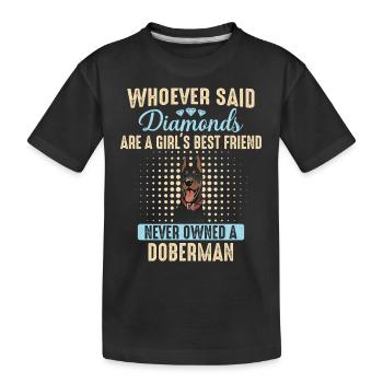 Doberman Pinscher Dog - Kids' Premium Organic T-Shirt - black - Front