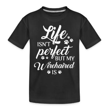 Deutsch Drahthaar Hund - Kinder Premium Bio T-Shirt - Schwarz - Vorne