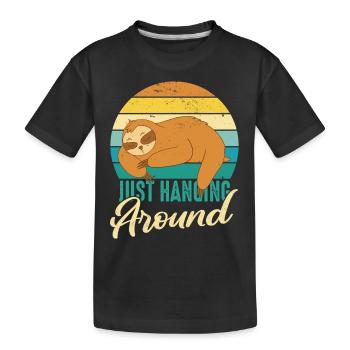 Paresseux Paresseux Sommeil Paresseux - T-shirt bio Premium Enfant - noir - Devant
