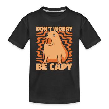 Capybara Nagetier Tier - Kinder Premium Bio T-Shirt - Schwarz - Vorne