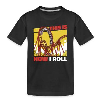 Achterbahn Achterbahnen Vergnügungspark - Kinder Premium Bio T-Shirt - Schwarz - Vorne