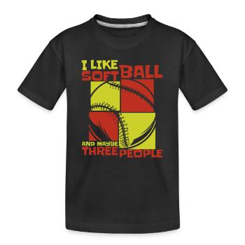 Softball Sport Joueur de Softball - T-shirt bio Premium Enfant - noir - Devant