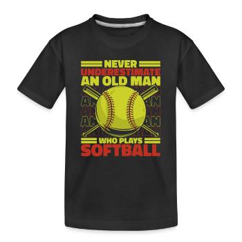 Softball Sport Softball Spieler - Kinder Premium Bio T-Shirt - Schwarz - Vorne