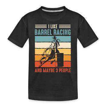 Horse Racing Barrel racing Horse Barrels - Kids' Premium Organic T-Shirt - black - Front