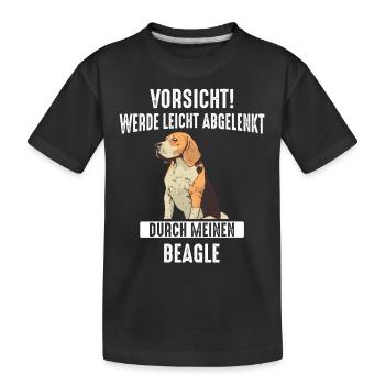Beagle Hund - Kinder Premium Bio T-Shirt - Schwarz - Vorne