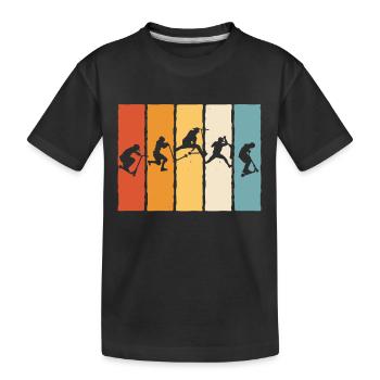 Stunt Scooter Scooter Skater Skating - Kinder Premium Bio T-Shirt - Schwarz - Vorne