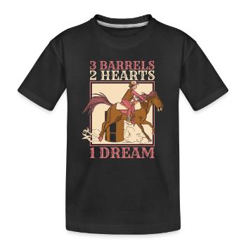 Horse Racing Barrel racing Horse Barrels - Kids' Premium Organic T-Shirt - black - Front