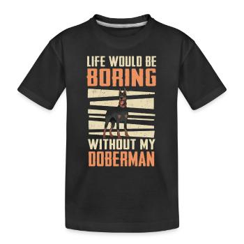 Doberman Pinscher Dog - Kids' Premium Organic T-Shirt - black - Front