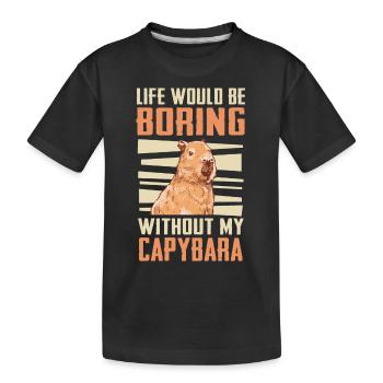 Capybara Rongeur Animal - T-shirt bio Premium Enfant - noir - Devant