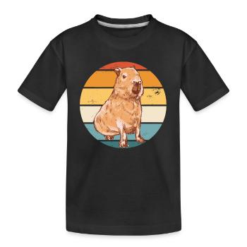 Capybara Nagetier Tier - Kinder Premium Bio T-Shirt - Schwarz - Vorne