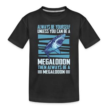 Megalodon Hai Otodus - Kinder Premium Bio T-Shirt - Schwarz - Vorne