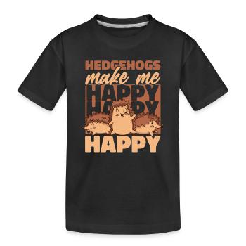 Hérisson Épineux Animal Hérisson - T-shirt bio Premium Enfant - noir - Devant