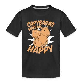 Capybara Rongeur Animal - T-shirt bio Premium Enfant - noir - Devant