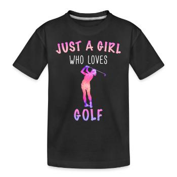 Golf Golfing Golfer Pitch Par Minigolf Sport - Kinder Premium Bio T-Shirt - Schwarz - Vorne