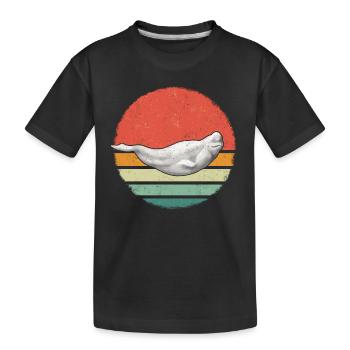 Beluga Wal Ozean Belugas Wale - Kinder Premium Bio T-Shirt - Schwarz - Vorne