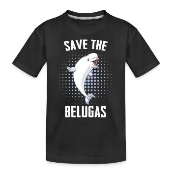 Beluga Wal Ozean Belugas Wale - Kinder Premium Bio T-Shirt - Schwarz - Vorne