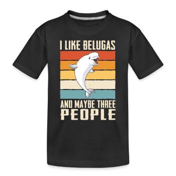 Beluga Wal Ozean Belugas Wale - Kinder Premium Bio T-Shirt - Schwarz - Vorne