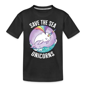 Narval Baleine Océan Narvals Baleines Baleines Baleines - T-shirt bio Premium Enfant - noir - Devant