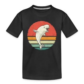 Beluga Wal Ozean Belugas Wale - Kinder Premium Bio T-Shirt - Schwarz - Vorne