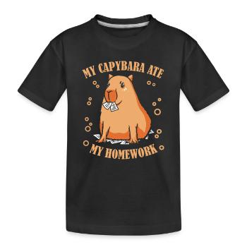 Capybara Nagetier Tier - Kinder Premium Bio T-Shirt - Schwarz - Vorne