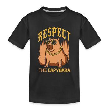 Capybara Nagetier Tier - Kinder Premium Bio T-Shirt - Schwarz - Vorne