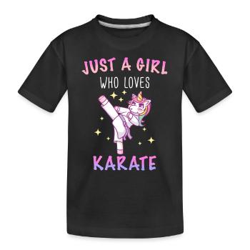Karate Karatekämpfer Kampfkunst - Kinder Premium Bio T-Shirt - Schwarz - Vorne