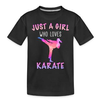 Karate Karatekämpfer Kampfkunst - Kinder Premium Bio T-Shirt - Schwarz - Vorne