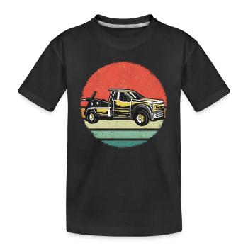 Abschleppwagen Truck Abschlepper - Kinder Premium Bio T-Shirt - Schwarz - Vorne