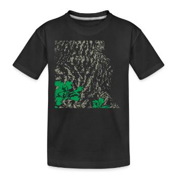 Eiche Eichenbaum Rinde - Kinder Premium Bio T-Shirt - Schwarz - Vorne