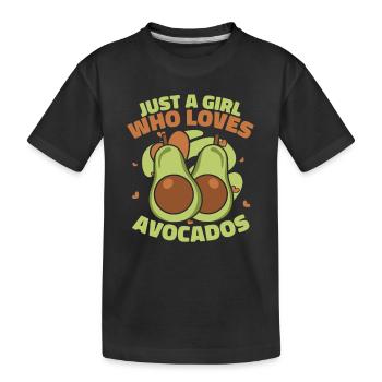 Avocado Food Guacamole Vegan - Kids' Premium Organic T-Shirt - black - Front