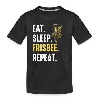Frisbee Disc Golf - Kids' Premium Organic T-Shirt - black - Front