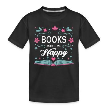 Livres Lire Bibliothèque Bibliothèque Bibliothèque Rat de bibliothèque - T-shirt bio Premium Enfant - noir - Devant