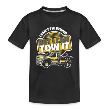 Abschleppwagen Truck Abschlepper - Kinder Premium Bio T-Shirt - Schwarz - Vorne