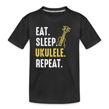 Instrument ukulélé - T-shirt bio Premium Enfant - noir - Devant