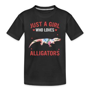 Alligator Crocodile Reptiles Animal Alligators - Kids' Premium Organic T-Shirt - black - Front