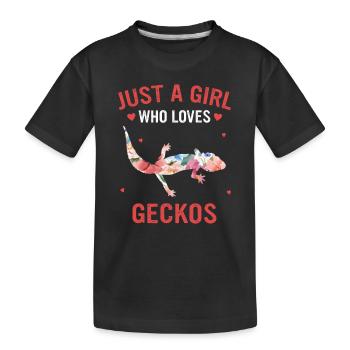Lézard de Gecko Gecko - T-shirt bio Premium Enfant - noir - Devant