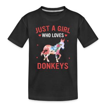 Donkey Donkey Animal - Kids' Premium Organic T-Shirt - black - Front