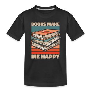 Livres Lire Bibliothèque Bibliothèque Bibliothèque Rat de bibliothèque - T-shirt bio Premium Enfant - noir - Devant