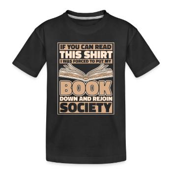 Livres Lire Bibliothèque Bibliothèque Bibliothèque Rat de bibliothèque - T-shirt bio Premium Enfant - noir - Devant