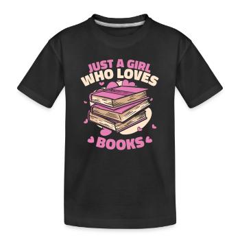 Livres Lire Bibliothèque Bibliothèque Bibliothèque Rat de bibliothèque - T-shirt bio Premium Enfant - noir - Devant
