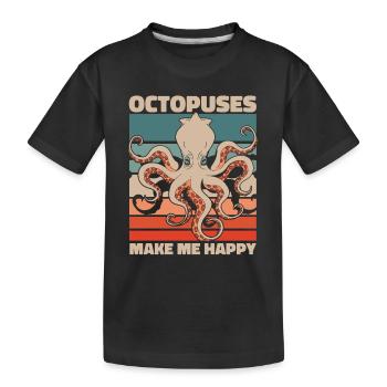 Poulpe Poulpe Seiche Animal - T-shirt bio Premium Enfant - noir - Devant