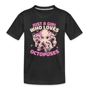 Poulpe Poulpe Seiche Animal - T-shirt bio Premium Enfant - noir - Devant