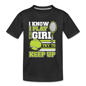 Joueur de tennis - T-shirt bio Premium Enfant - noir - Devant