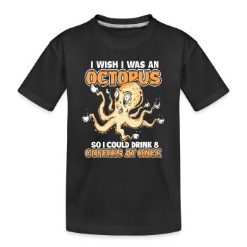 Poulpe Poulpe Seiche Animal - T-shirt bio Premium Enfant - noir - Devant
